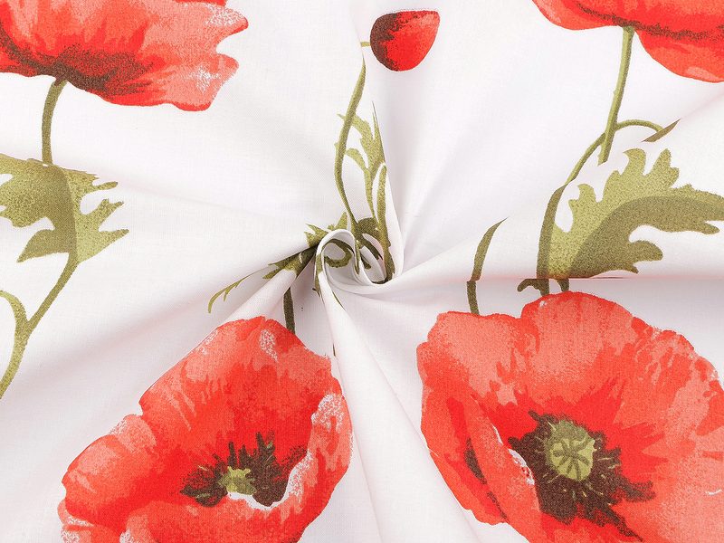 Bavlněná látka / plátno vlčí mák METRÁŽ