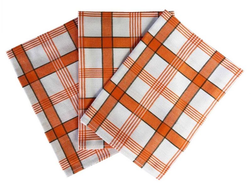 Utěrka Extra savá 50x70 Káro oranžové 3 ks