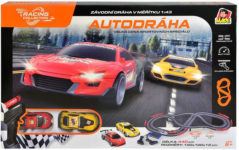 Autodráha Racing Collection 4,4 m (2 auta, trafo/adapter, baterie)