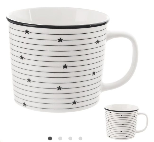 Porcelánový hrnek - linky sada mix 4ks O0259 - dia 9,5 x 8 cm