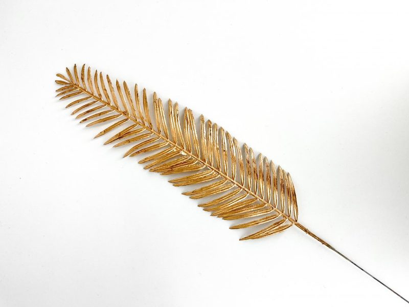 Dekorační metalický list palma zlatá 10 kusů