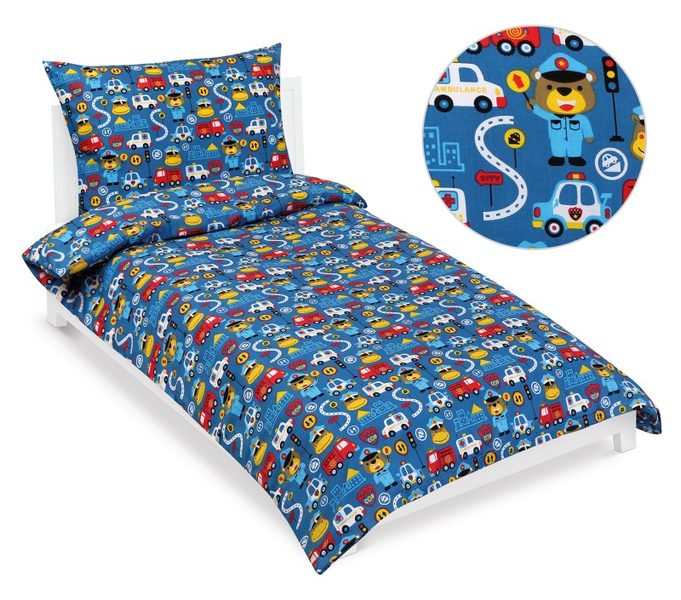 Povlečení bavlněné Junior Modrá 90/084 140x200, 70x90 cm