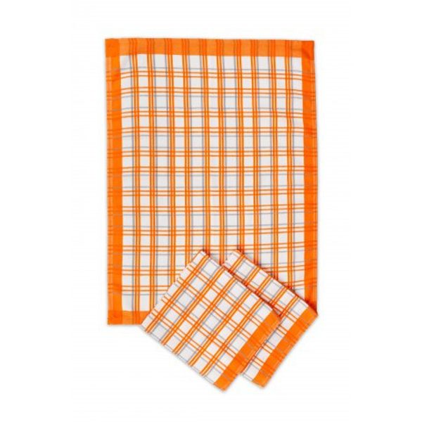 Utěrka Extra savá Tradiční káro oranžové - 3 ks