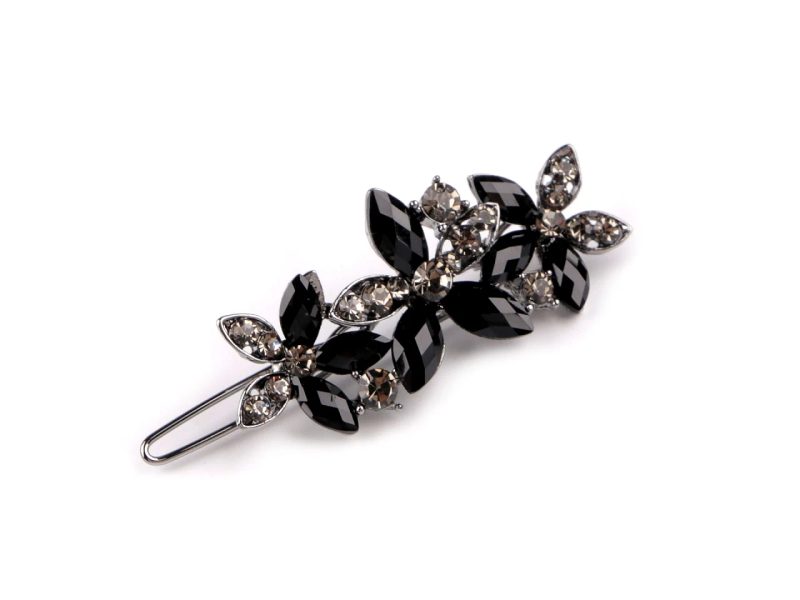 Sponka do vlasů s broušenými kamínky květy