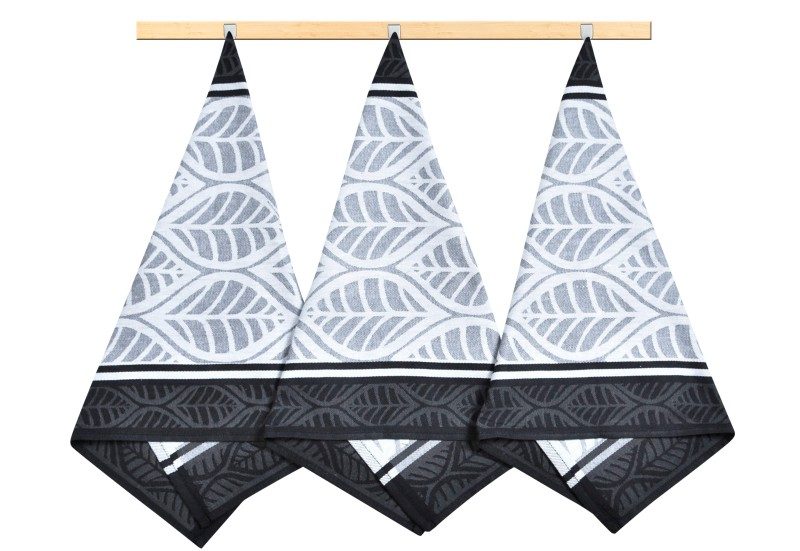 Kuchyňské utěrky - sada 3 kusů Černá,Bílá 135