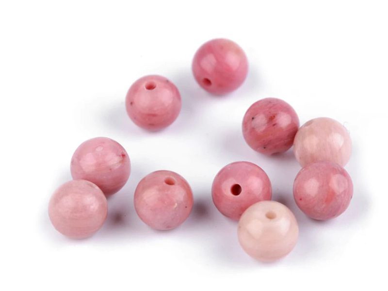 Minerální korálky Rodonit Ø6 mm 10 kusů