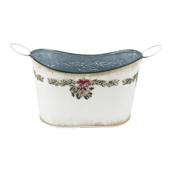 Vánoční plechový obal oválný K3904/2 - 23 cm