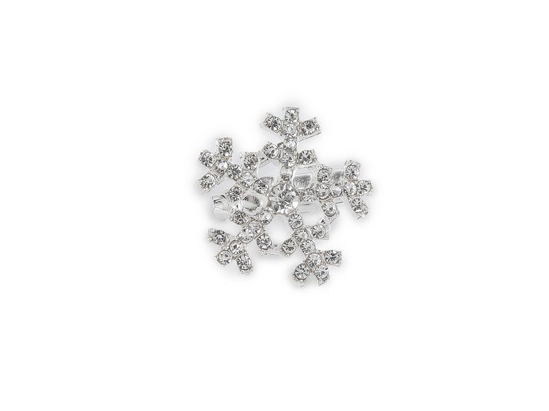 Brož s broušenými kamínky vločka