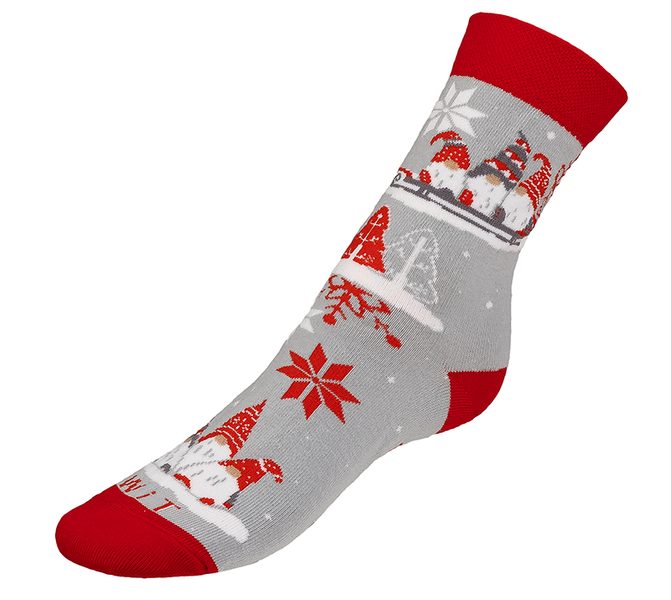 Ponožky Vánoce Trpaslíci Bílá,Šedá,Červená Vánoce Trpaslíci
