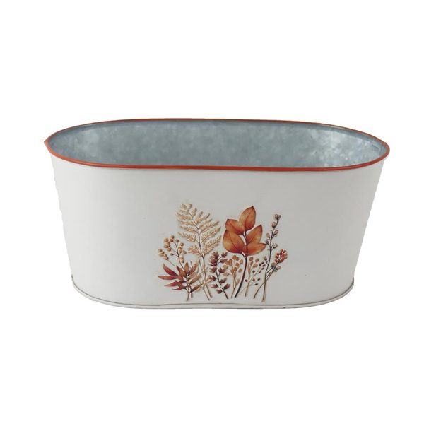 Podzimní plechový květináč K4490/2 - 22.5 × 13.5 × 11 cm