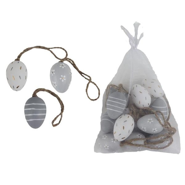 Dekorační vajíčka, 12 ks X4782 - dia 3 x 4 cm