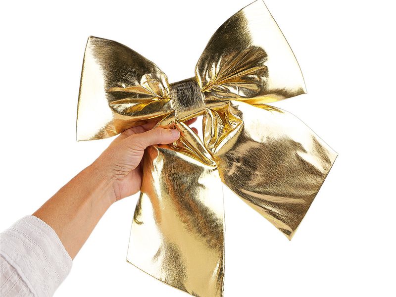 Vánoční mašle metalická XXL 30x35 cm