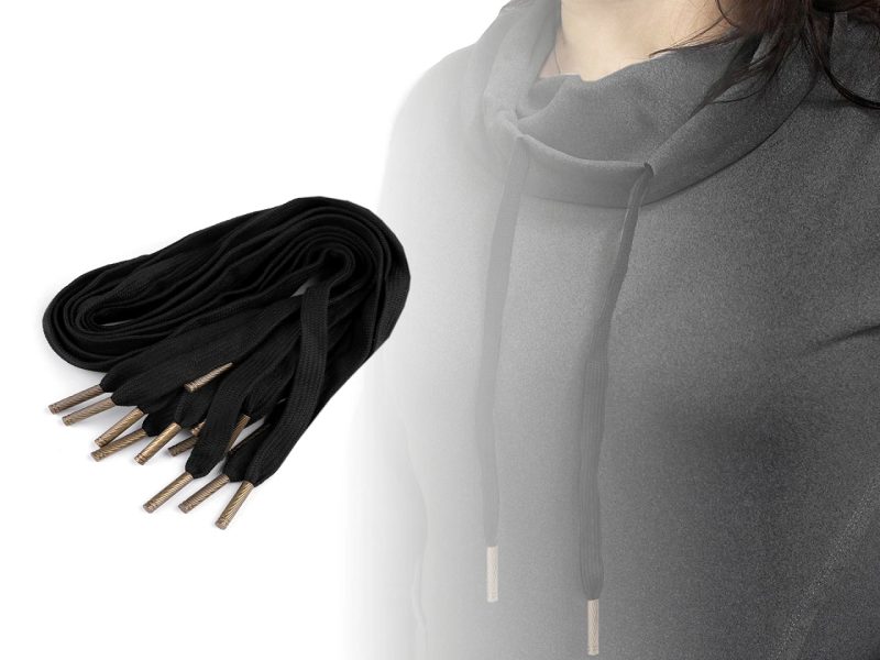 Oděvní šňůra s koncovkami do kapucí, délka 135 cm 2 kusy