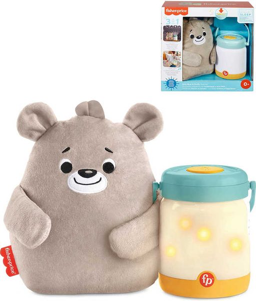 Baby usínáček s medvídkem a světluškami 3v1 na baterie Světlo Zvuk