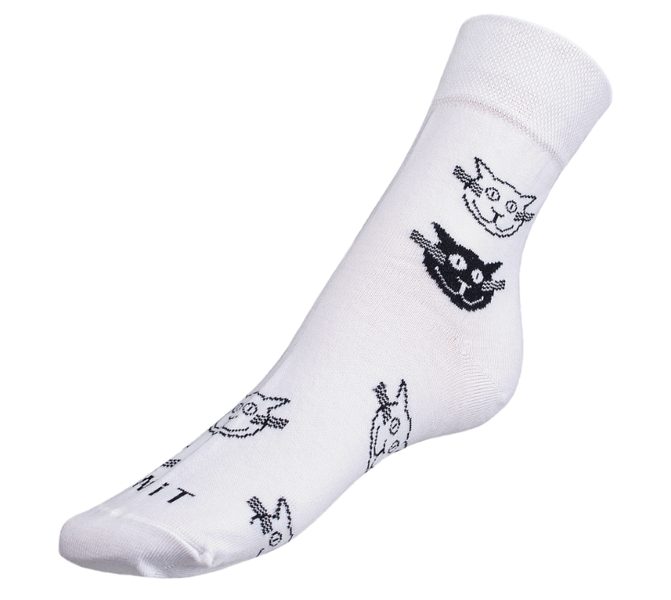 Ponožky Kočky bílé - 43-46 bílá