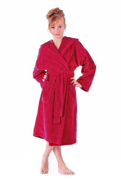 Dětský župan s kapucí Tampa rubínová