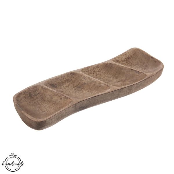 Miska dřevo MANGO servírovací dělená 35,5x11 cm - 35,5 x 11 x 3,8 cm