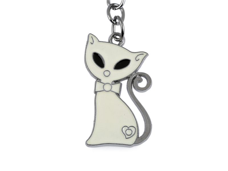 Kovový přívěsek na batoh / klíče kočka