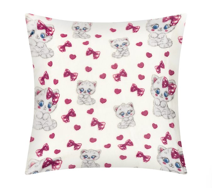 Polštářek ELLÍK - dětský motiv Růžová,Bílá 7023/169 35x40 cm