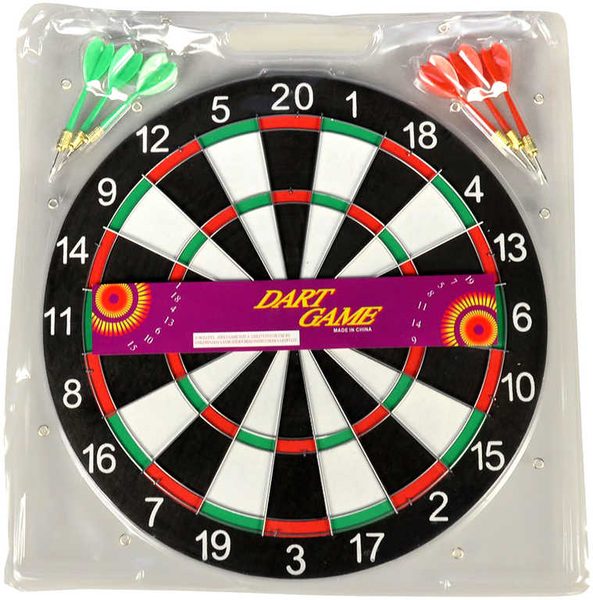 Hra šipky set terč oboustranný 36cm + 6 šipek