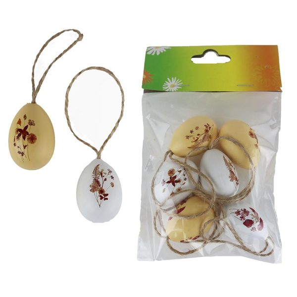 Velikonoční vajíčka, 6 ks X5592 - dia 3 x 4 cm