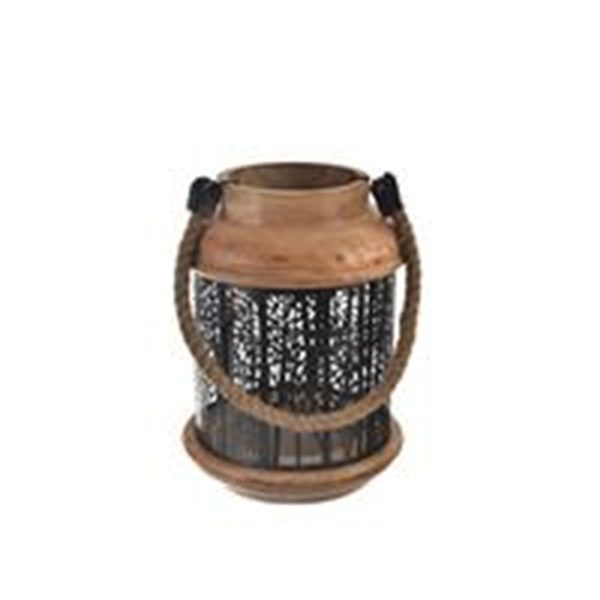 Svícen mango/plech BLACK 18x18x25 cm