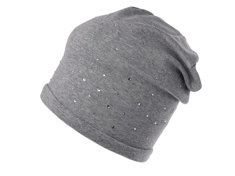 Bavlněná čepice s kamínky dámská