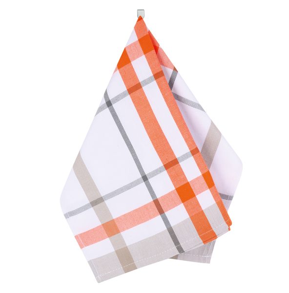 Kuchyňská utěrka 1 ks Oranžová,Bílá 191B 50x70 cm