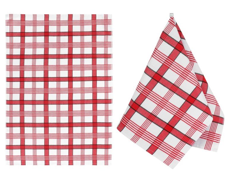 Kuchyňská utěrka 1 ks Červená,Bílá 176A