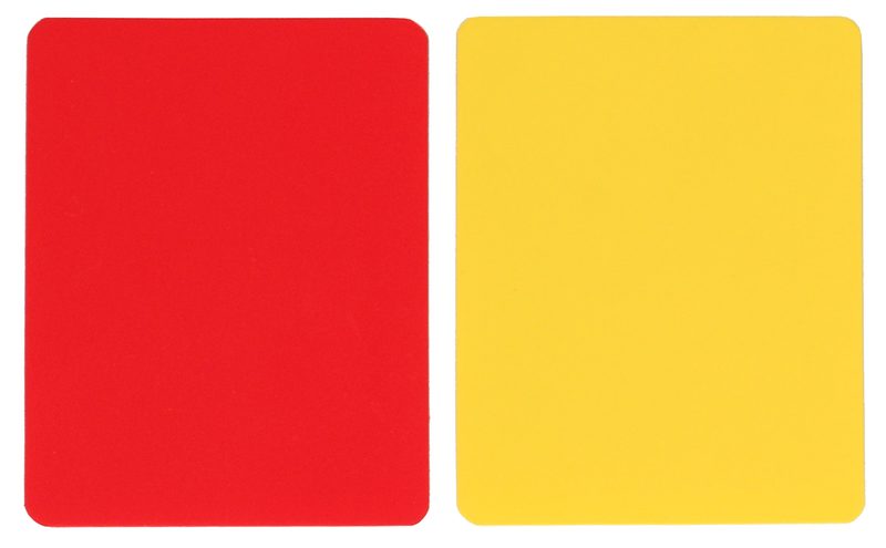 karty pro rozhodčí červená + žlutá