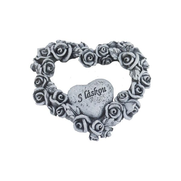 Dekorace na hrob srdce X6453 - 9,5 × 9 × 12 cm