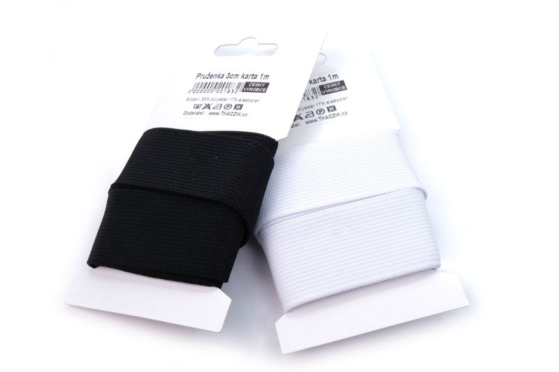 Pruženka hladká tkaná PEGA šíře 3 cm, návin 1 metr
