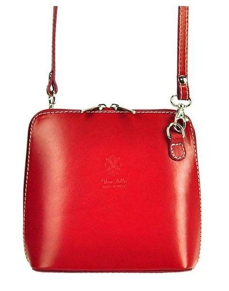 Kožená malá dámská crossbody kabelka červená KK-1702