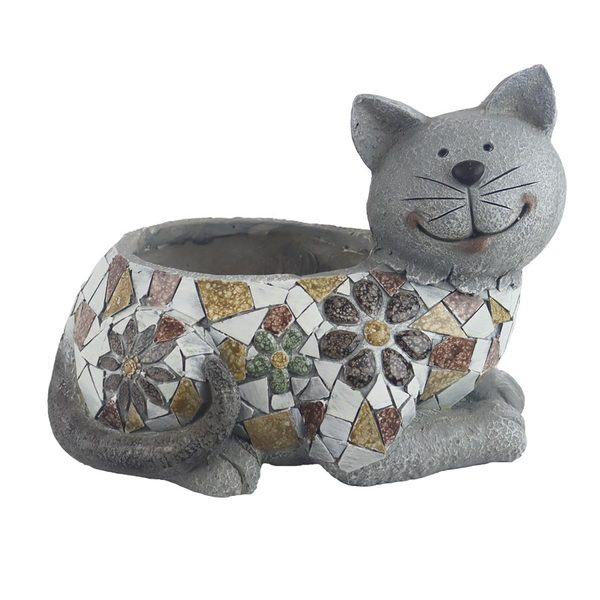 Dekorace k osázení kočka X6595 - 33 × 23 × 25 cm