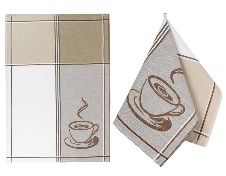 Kuchyňská utěrka 1 ks Hnědá,Béžová,Bílá 165A