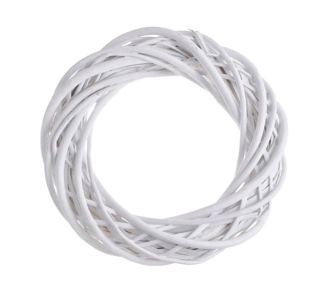 Věnec z proutí 25 cm - bílý
