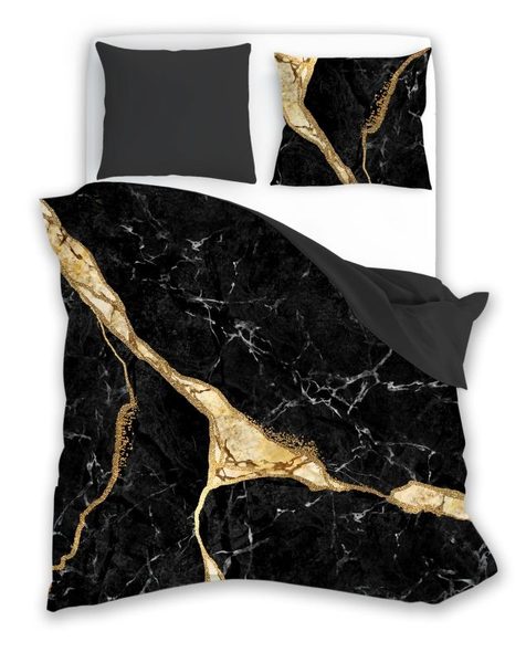 FARO Povlečení bavlněný satén Minerál Black Bavlna - Satén, 140/200, 70/90 cm