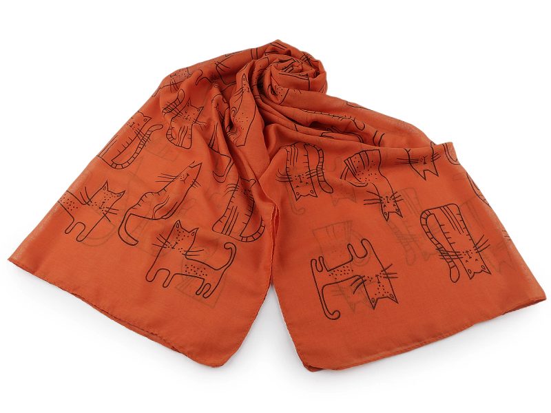 Letní šátek / šála kočky 70x180 cm