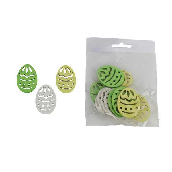 Dekorace vajíčko, 12 ks D7118 - 3 x 4 x 0,3 cm