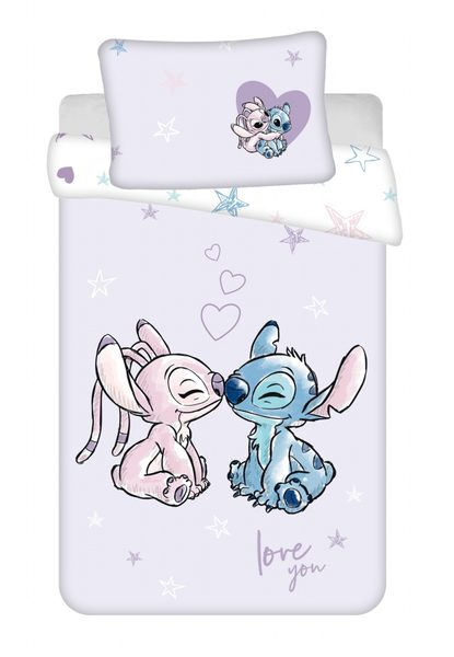 Povlečení do postýlky Lilo and Stitch Purple baby 100x135, 40x60 cm