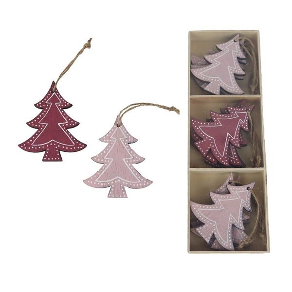 Stromeček k zavěšení, 9 ks D5571 - 6 x 0,4 x 7 cm