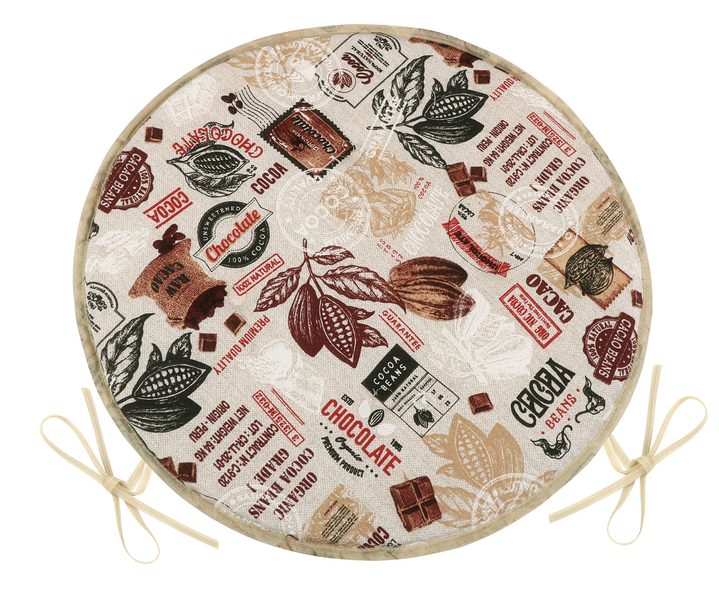 Sedák EMA kulatý hladký Béžová,Hnědá 79/563 průměr 40 cm