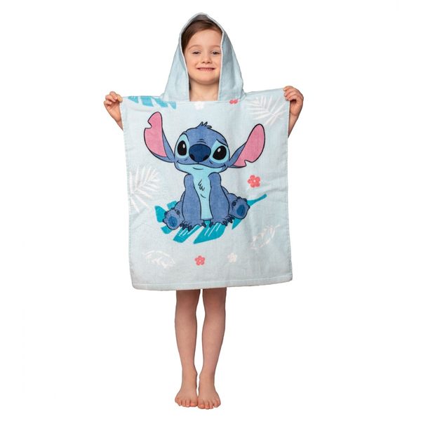 Plážová osuška pončo Lilo and Stitch Blue 50x115 cm