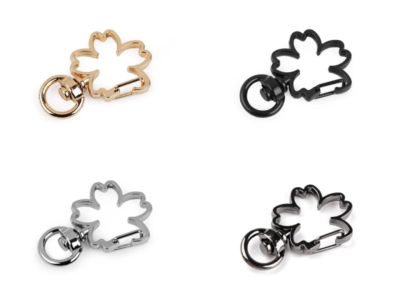 Kovová karabina otočná čtyřlístek, průvlek 8 mm 2 kusy