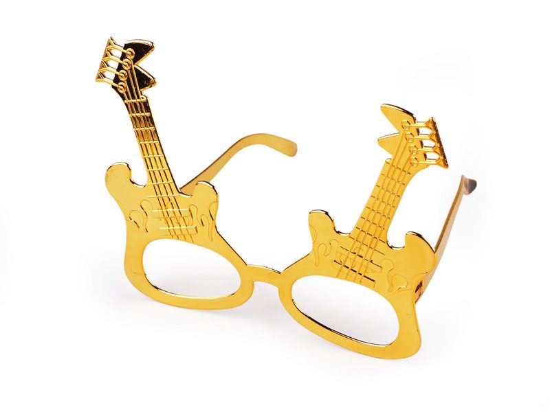 Karnevalové brýle motýl, kytara metalické