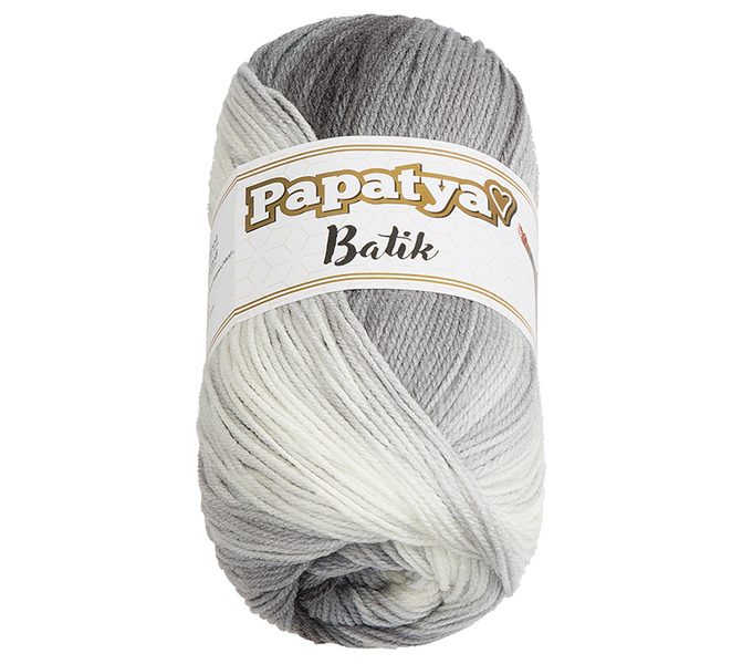 Příze PAPATYA BATIK Bílá,Šedá 554-01 100g / 360 m