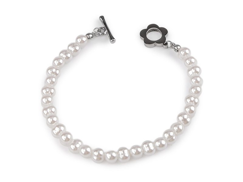 Náramek z nerezové oceli perlový