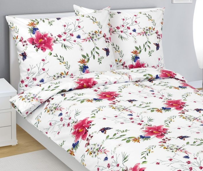 Povlečení bavlněné Bílá,Růžová 90/216