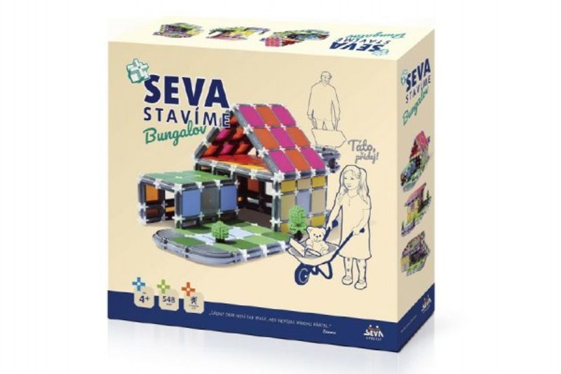 Stavebnice SEVA STAVÍME Bungalov plast 548 dílků v krabici 35x33x7cm