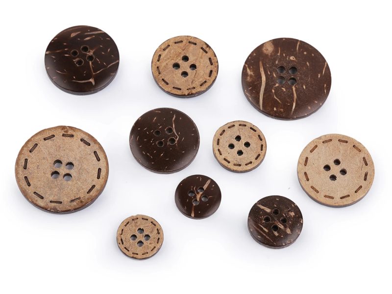 Knoflík kokos oboustranný balení 5 kusů